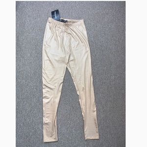 Camel Wet Look Leggings from PrettyLittleThing